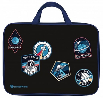 Папка для труда с 2 ручками А4 широкая Открытый космос черная,  для мальчиков, арт. ПТРТМР-ОК, производитель ФАРМ, ISBN 460-2-72317-940-5№ 1