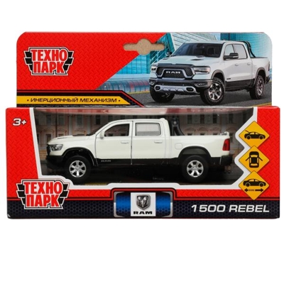 Dodge RAM 1500 REBEL белый 13 см., арт. RAM1500-13-WH, производитель Симбат, ISBN 468-0-10798-146-2