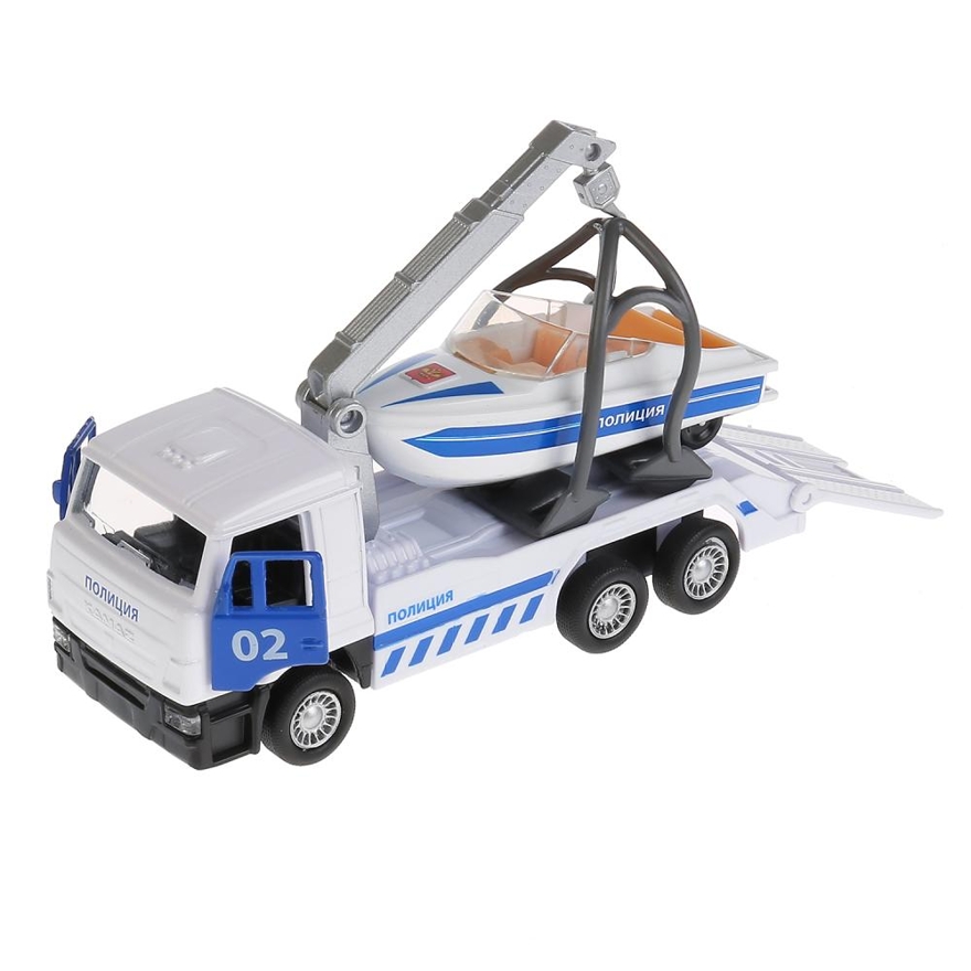 Машины металлическая Технопарк Камаз Эвакуатор Полиция и лодка, арт. 4690590148099, производитель Симбат, ISBN 469-0-59014-809-9, № 3