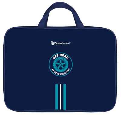 Папка д/труда с 2 ручками А4 широкая  ТРИ ПОЛОСКИ 350х265х60 мм синий полиэстер молния сверху д/мальчиков, производитель ФАРМ, ISBN 460-2-72317-944-3№ 1