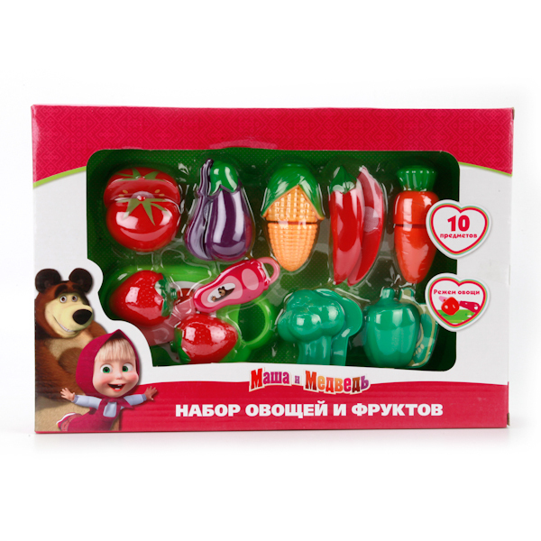 Набор овощей и фруктов Маша и Медведь, арт. B997081-R, производитель Симбат, ISBN 469-0-59008-729-9, № 1