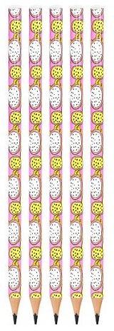 Карандаш чернографитный пластиковый Wood Dragon Fruit  НВ заточенный, трехгранный, арт. LXLPWF-DF, производитель ФАРМ, ISBN 460-2-72314-501-1№ 4