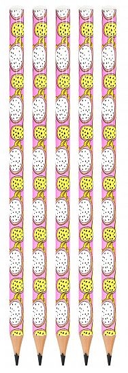 Карандаш чернографитный пластиковый Wood Dragon Fruit  НВ заточенный, трехгранный, арт. LXLPWF-DF, производитель ФАРМ, ISBN 460-2-72314-501-1, № 4