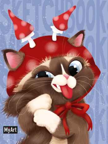 MyArt. MeowBook Скетчбук. Котик в шапке, производитель Проф-Пресс , ISBN 462-0-12977-970-8№ 1