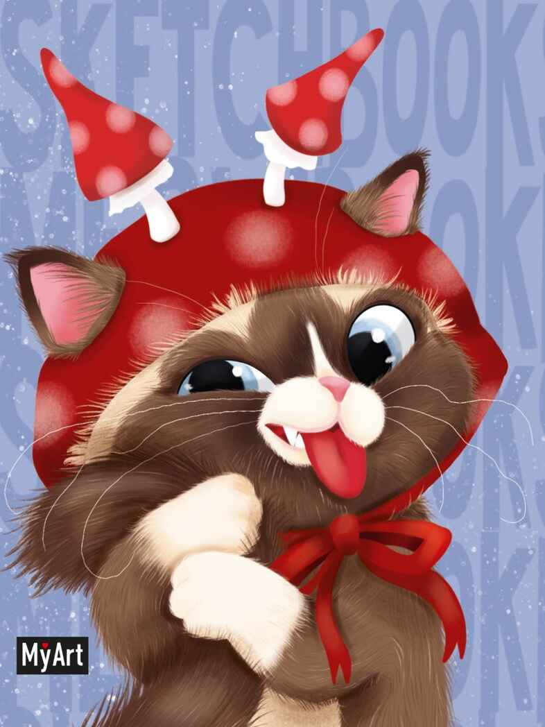 MyArt. MeowBook Скетчбук. Котик в шапке, производитель Проф-Пресс , ISBN 462-0-12977-970-8, № 1