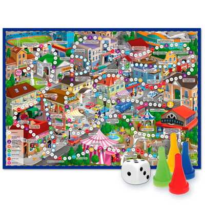 Игра-ходилка с фишками. В городе. 59,5х42 см., производитель ГЕОДОМ , ISBN 460-7-17745-531-0№ 2