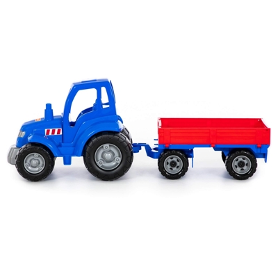 Трактор Чемпион (синий) с прицепом (в сеточке), арт. 84743, производитель Полесье, ISBN 481-0-34408-474-3№ 2
