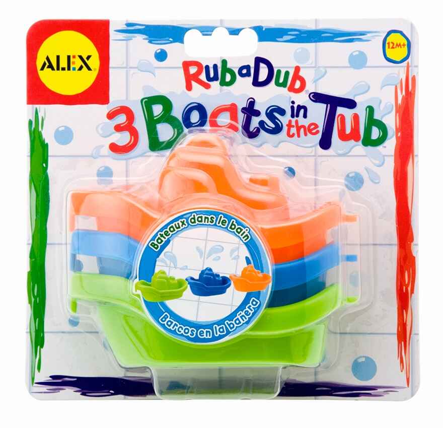 Игрушка для ванны 3 цветные лодочки, арт. 822W, производитель ALEX (Алекс), ISBN 73-1-34608-221-3, № 1