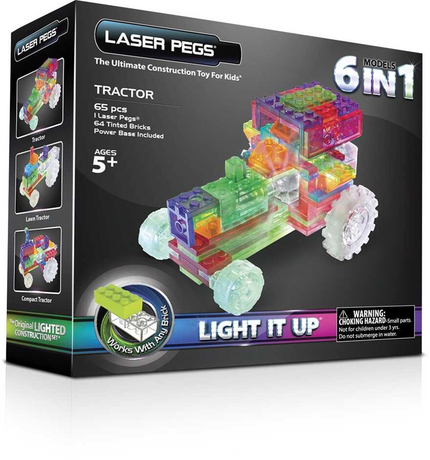 Laser Pegs Набор 6 в 1. Трактор, арт. ZD120B, производитель Laser Pegs (Лазер Пегс), ISBN 81-0-69002-064-2, № 1