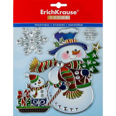 Набор наклеек Decor Снеговик с подарками 18х23 см, арт. 50884, производитель ErichKrause® (Эрих Краузе), ISBN 404-1-48550-884-7№ 1