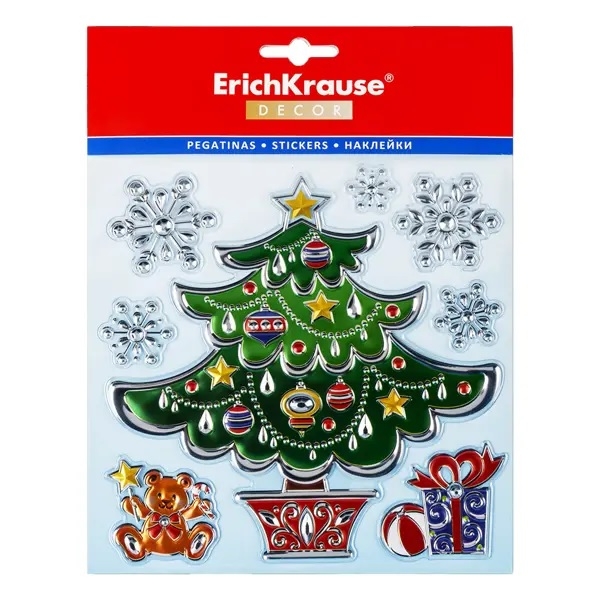 Набор наклеек Decor Нарядная елка 18х23 см, арт. 50886, производитель ErichKrause® (Эрих Краузе), ISBN 404-1-48550-886-1, № 1