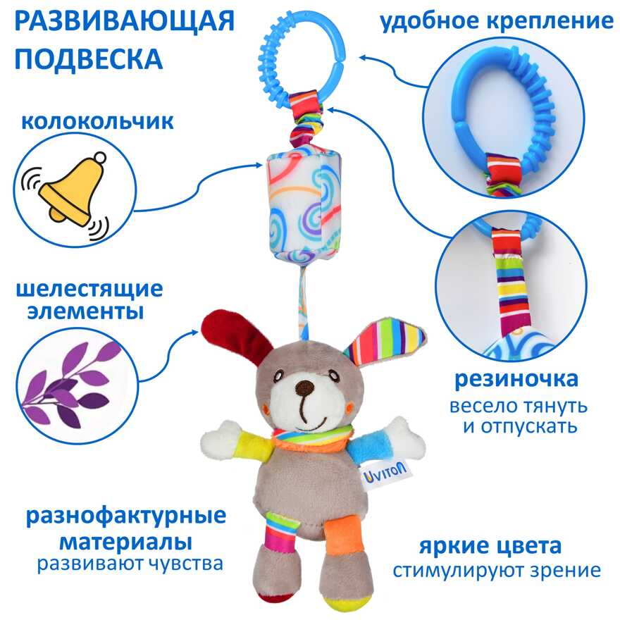 Игрушка-подвеска Uviton со звоночком Щенок Арт 0604/02, производитель Uviton, ISBN 465-7-78025-104-5, № 1