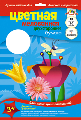 Цветная мелованная бумага двухсторонняя Тюльпан, арт. С0385-01, производитель Апплика, ISBN 46600-1-31122-350-1, № 1