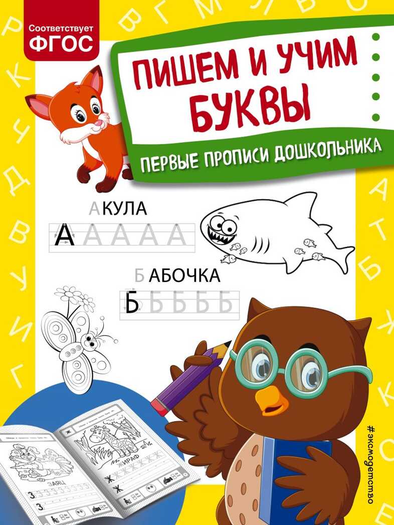 Пишем и учим буквы. Александрова О.В. Первые прописи дошкольника, производитель Эксмо , ISBN 978-5-04117-898-7, № 1