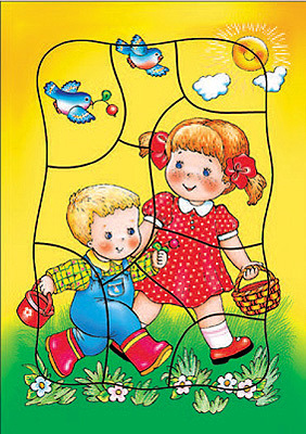 Пазл &quot;На прогулке&quot;, производитель Дрофа-медиа, ISBN 460-7-14735-214-4, № 1