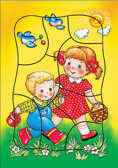 Пазл &quot;На прогулке&quot;, производитель Дрофа-медиа, ISBN 460-7-14735-214-4, № 1