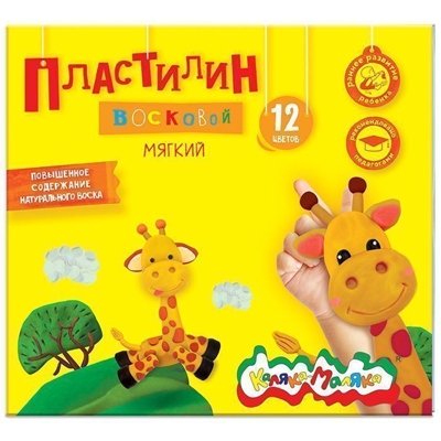 Каляка-Маляка Пластилин восковой 12 цветов, 180 гр., стек, арт. ПВКМ12, производитель ФАРМ, ISBN 460-2-72305-483-2№ 1