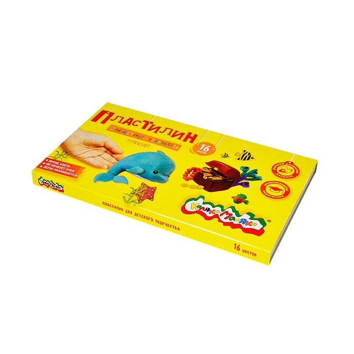 Каляка-Маляка Пластилин для детского творчества 16 цветов, 240 гр., стек, арт. ПКМ16-П, производитель ФАРМ, ISBN 460-2-72305-912-7, № 3