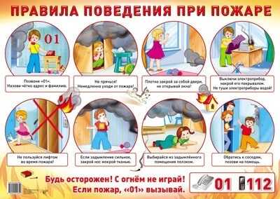 Демонстрационный плакат "Правила поведения при пожаре", арт.00-00003487, производитель Сфера ТЦ , ISBN 978-5-99490-982-9№ 1