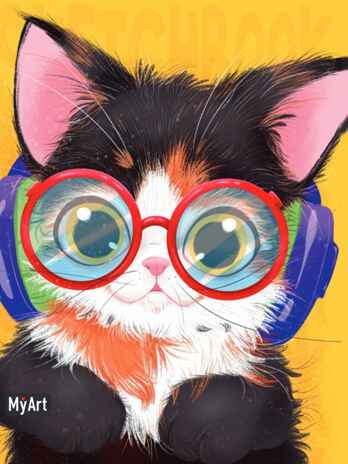 MyArt. MeowBook Скетчбук. Стильный меломан, производитель Проф-Пресс , ISBN 467-0-15917-515-5№ 1