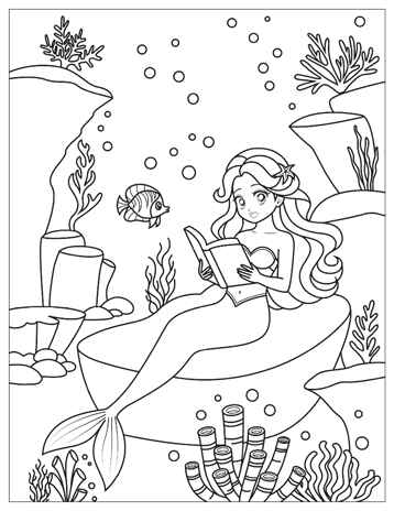 Русалочки (Аниме-раскраски с наклейками), книги с наклейками, производитель МОЗАИКА kids , ISBN 978-5-43154-660-0№ 5