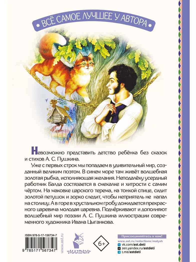 Сказка о рыбаке и рыбке. Сказки и стихи, производитель АСТ , ISBN 978-5-17156-734-7, № 16