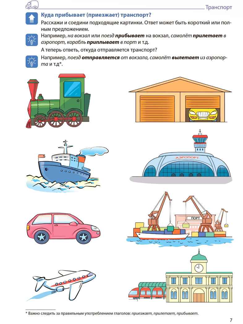 Домашняя логопедическая тетрадь 4+. Я говорю правильно. Тетрадь 4: Транспорт, профессии, времена, производитель Сфера ТЦ , ISBN 978-5-99493-634-4, № 5