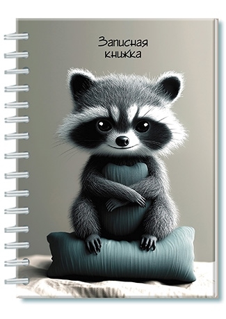 Записная книжка, А6, 100 л., на гребне в клетку Енотик, арт. С0592-138, производитель Апплика, ISBN 461-0-12187-303-0№ 1