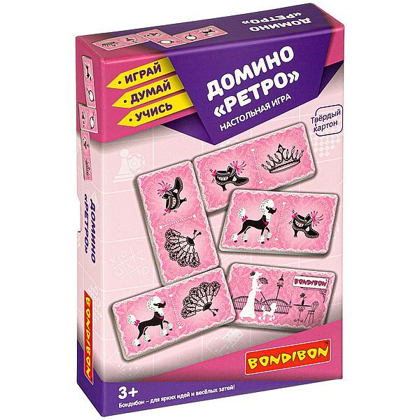 Домино Ретро - настольная игра, арт. ВВ3908, производитель Bondibon (Бондибон), ISBN 489-5-13604-152-4, № 1