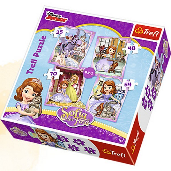 Trefl пазл 4 в 1 Счастливый день Софии, арт. 34247, производитель Trefl (Трефл), ISBN 590-0-51134-247-5, № 1