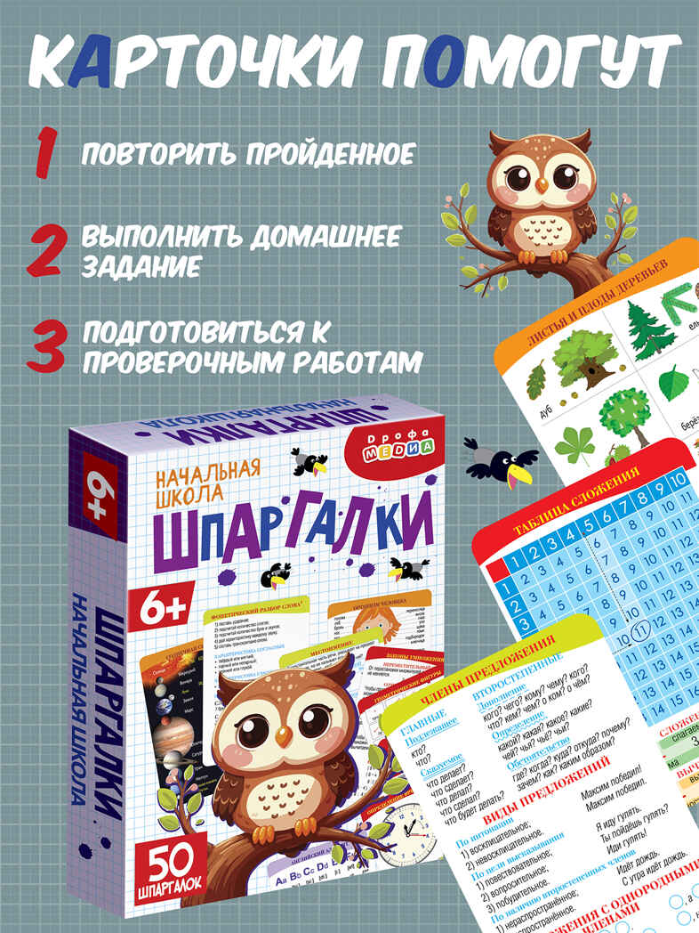 Помощь маме. Шпаргалки. Начальная школа, арт. 4464, производитель Дрофа-медиа, ISBN 463-0-19687-606-4, № 9