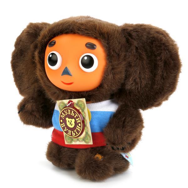Мягкая игрушка Мульти-Пульти Чебурашка с пластмассовой мордочкой, озвученный, 17 см., арт. V85678/17A, производитель Симбат, ISBN 462-0-00203-898-4, № 6