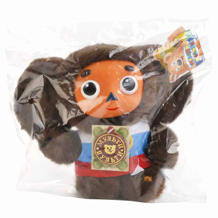 Мягкая игрушка Мульти-Пульти Чебурашка с пластмассовой мордочкой, озвученный, 17 см., арт. V85678/17A, производитель Симбат, ISBN 462-0-00203-898-4, № 7