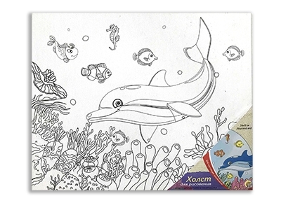 Холст на картоне 25х30 см. МОРСКОЙ МИР, арт. Х-9698, производитель Рыжий кот, ISBN 466-5-30319-698-8, № 1