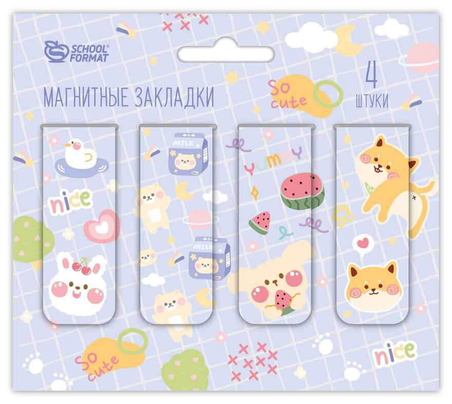 Закладки для книг магнитные Каваи зверята, арт. НМЗ-КЗ, производитель ФАРМ, ISBN 460-2-72317-270-3, № 1