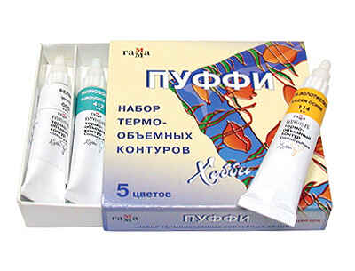 Набор контуров "ПУФФ", 5 цветов, производитель ГАММА, ISBN 460-0-39502-316-3 № 1