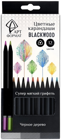 Набор цветных карандашей Blackwood 12 цвев трехгранные, арт. AF03-051-12, производитель ФАРМ, ISBN 460-2-72310-224-3№ 1