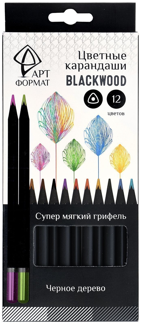 Набор цветных карандашей Blackwood 12 цвев трехгранные, арт. AF03-051-12, производитель ФАРМ, ISBN 460-2-72310-224-3, № 1