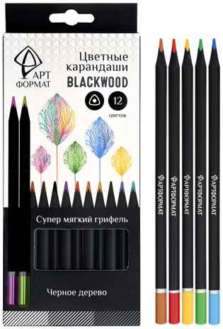 Набор цветных карандашей Blackwood 12 цвев трехгранные, арт. AF03-051-12, производитель ФАРМ, ISBN 460-2-72310-224-3№ 6
