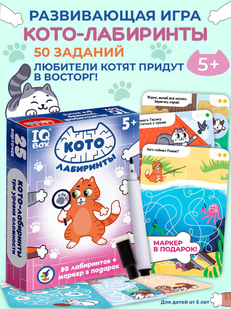 IQ Box. КОТО-лабиринты, арт. 4544, производитель Дрофа-медиа, ISBN 463-0-19687-734-4, № 1