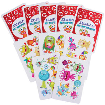 Игра детская настольная Дубль Монстрики. Cards, арт. 2127C, производитель Dream Makers (Дрим Мейкерс), ISBN 481-4-71800-180-0 № 4
