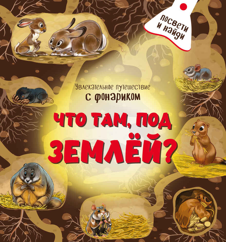 Книжка с фонариком Что там под Землёй, арт. 9785907664074, производитель BimBiMon (БимБиМон), ISBN 978-5-90766-407-4, № 1