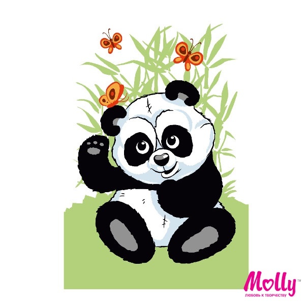 Набор юного художника Панда с бабочками 20х30, 8 цветов (Molly), арт. CX3134/1, производитель СильверТойз, ISBN 692-0-14087-471-9, № 1