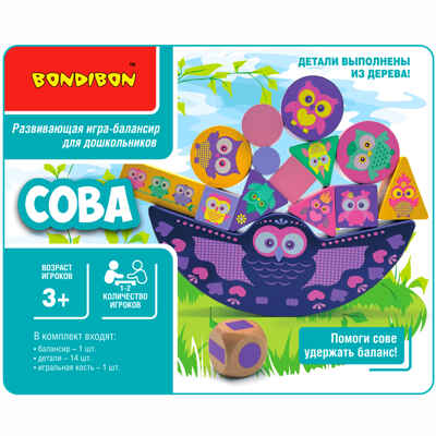 Игра-балансир Сова, арт. ВВ5162, производитель Bondibon (Бондибон), ISBN 489-5-13605-455-5№ 5