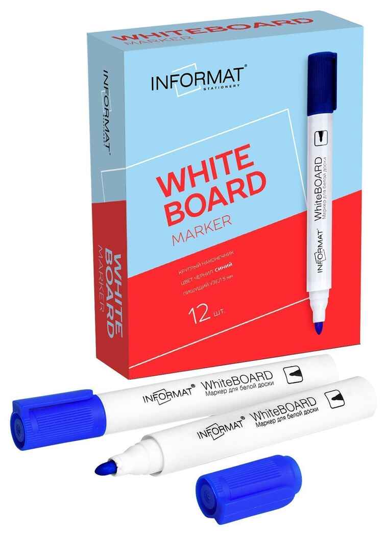 Маркер  для белых досок inФормат Board круглый, 3 мм синий, арт.WRR03B, производитель ФАРМ, ISBN 460-2-72303-621-0, № 1