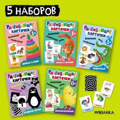 Развивающие карточки. Набор из 5, производитель МОЗАИКА kids , ISBN 978-5-43153-666-3№ 1