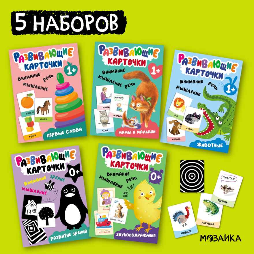 Развивающие карточки. Набор из 5, производитель МОЗАИКА kids , ISBN 978-5-43153-666-3, № 1