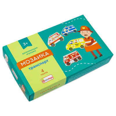 Мозайка Транспорт, 4 предмета, 47 геометрических фигур, арт. МКТ01, производитель Алатойс, ISBN 466-0-18175-233-2 № 8
