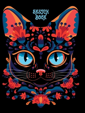 Скетчбук А5. Кот ЛЯ РУС (черная резинка), производитель Проф-Пресс , ISBN 467-0-15917-929-0№ 1