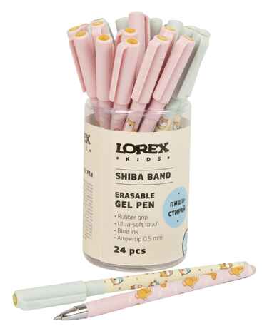 Ручка гелевая стираемая Shiba band slim Soft Grip 0,5 мм синий, арт. LXKEPSSG-SB, производитель ФАРМ, ISBN 460-2-72317-585-8 № 1